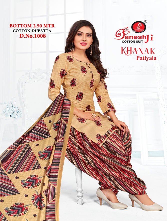 Ganeshji Khanak Patiyala 1 Daily Casual Wear Wholesale Dress Material Collection